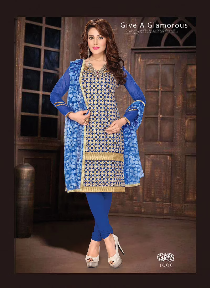 V&V Beautiful Latest Pure Chanderi Cotton Dress