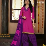 V&V Latest Pink Designer Karishma Kapoor Patiala Cotton Dress Material