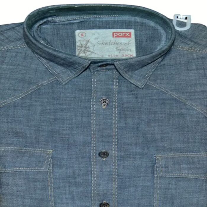 Parx Grey Full Sleeves Denim Shirt