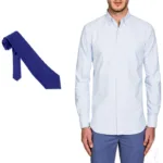 Raymond Sky Blue Self Design Shirting Fabric Free Tie
