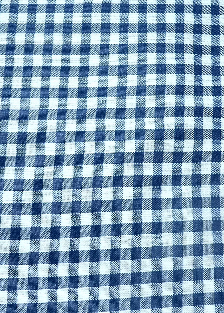 Raymond-Narrow Thick Blue & White Checks Cotton Blended Shirt Fabric