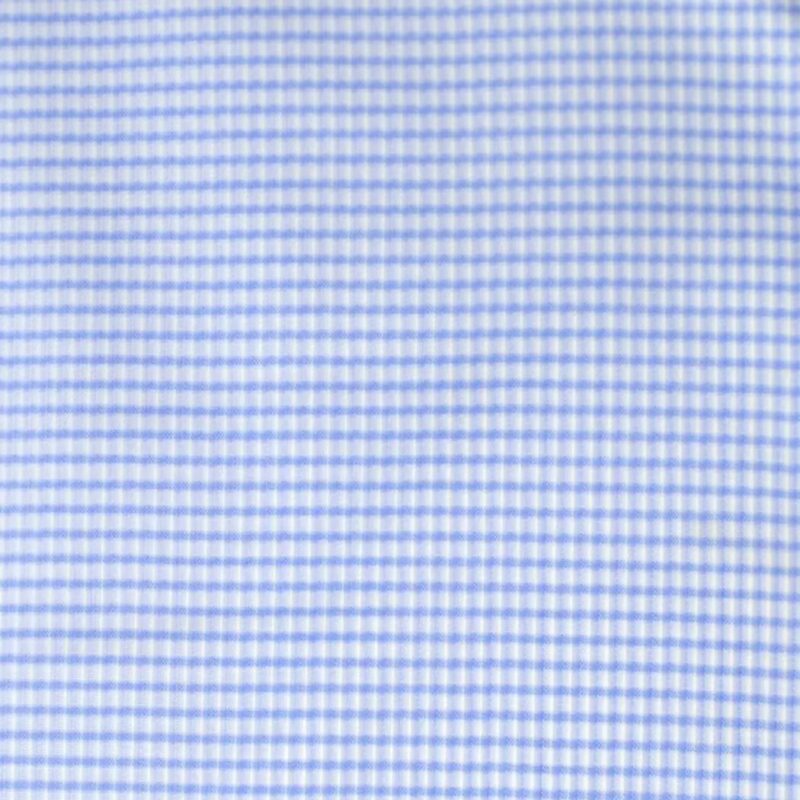 Raymond White With Blue Check Cotton Blended Shirting Fabric