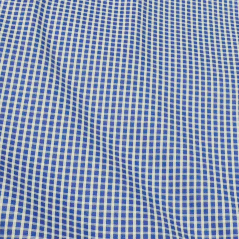 Raymond Dark Blue With White Lining Cotton Blended Shirting Fabric