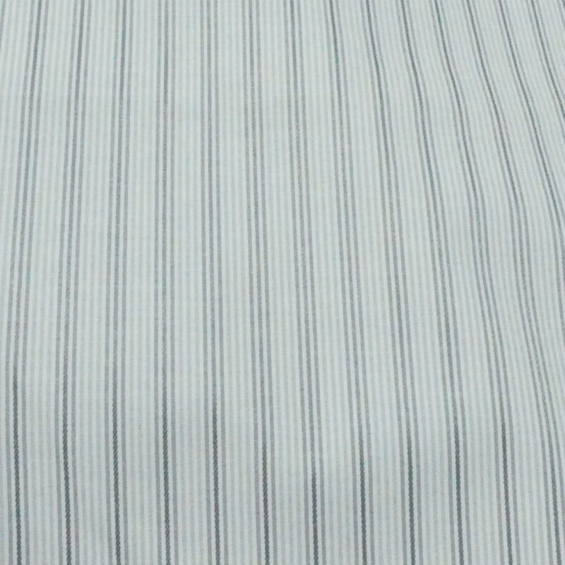 Raymond White With Drak Grey Lining Cotton Blended Shirting Fabric
