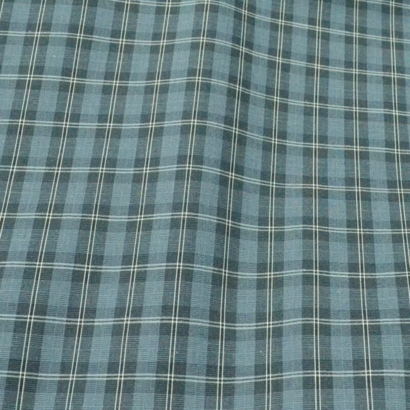 Raymond Green With Multi Check Cotton Blended Shirting Fabric