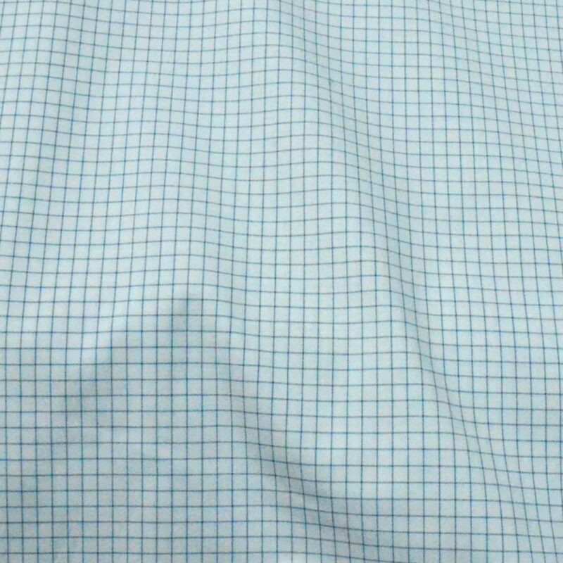 Raymond White With Blue Small Check Cotton Shirting Fabric