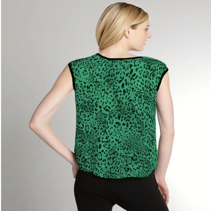 Eco Friendly Green Animal Print Sleeveless Top