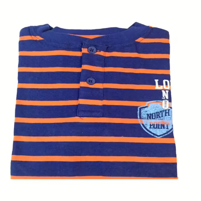 Faded Glory-Stylish Blue & Orange Tee (8-9 Years)