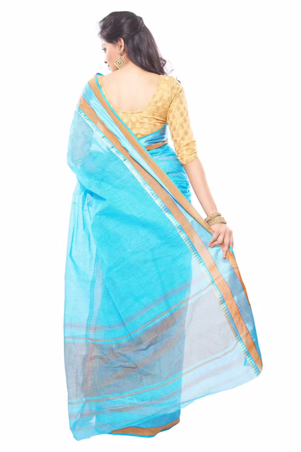 Sky blue color bengali saree