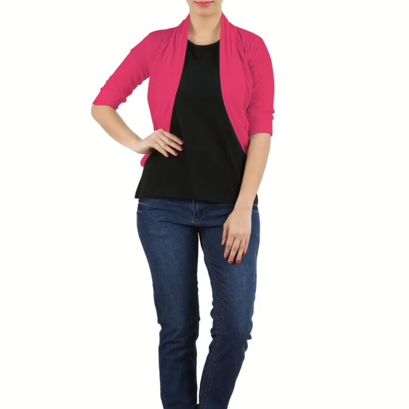 MSS Wings Pink Viscose High Fashionable Shrug