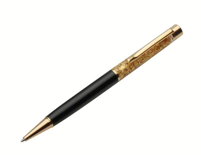SuperDeals Gold Plated Black Pen