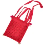 Mirror Work Maroon Shoulder Bag