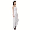 Chiktones Cotton White offshoulder Net Jumpsuit - Image 3
