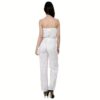 Chiktones Cotton White offshoulder Net Jumpsuit - Image 2