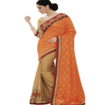 Orange Colour Fancy Jacquard Traditional Designer Occation Wear Saree With Matching Blouse Piece