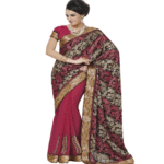 Multi Colour Brasso Traditional Designer Occation Wear Saree With Matching Blouse Piece