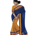 Purple Colour Georgette Traditional Designer Occation Wear Saree With Matching Blouse Piece