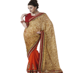 Multi Colour Satin Chiffon Traditional Designer Occation Wear Saree With Matching Blouse Piece