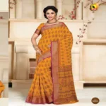 Kajri Orange Printed Cotton Saree