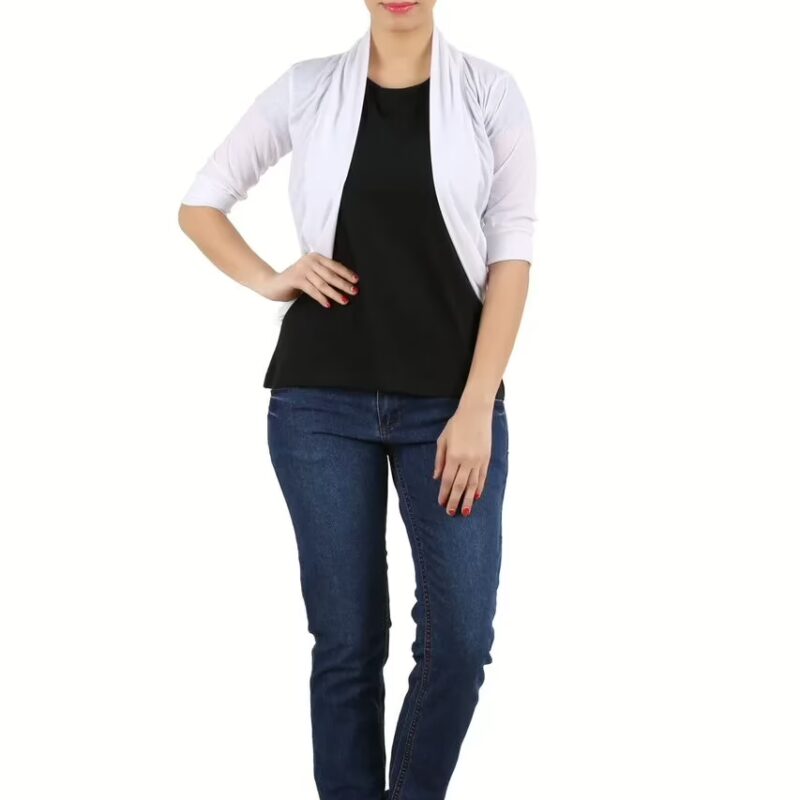 MSS Wings White Viscose High Fashionable Shrug