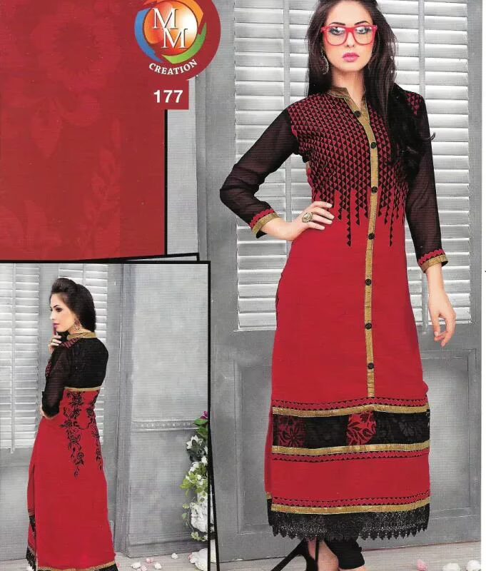 Beautiful Red Casual Full Sleeve Women's Kurti