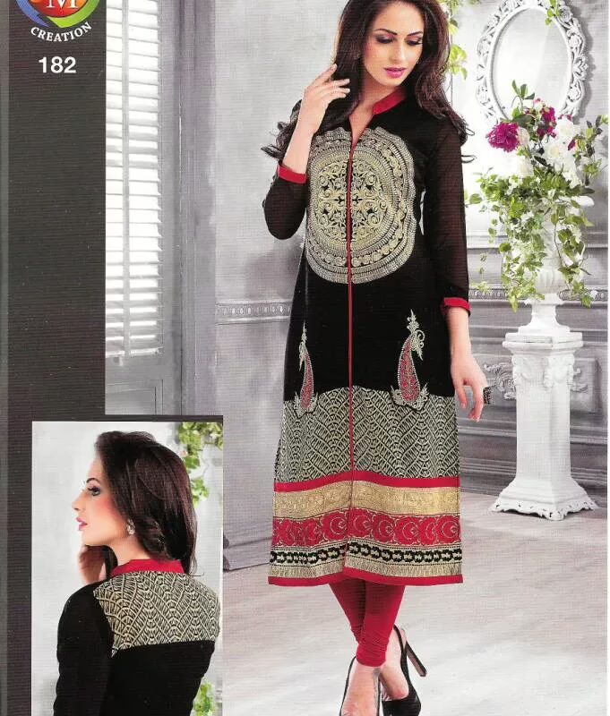 Black-Casual Full Sleeve Women's Kurti
