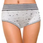 Lady Lyka Bodysuede Black/White Classic Print Brief with Comfort Waistband