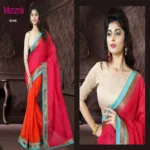 Mizzoli Dark Pink Lenon  Printed Saree