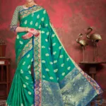 Meera Silk Navy Blue Women Woven Saree
