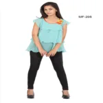 Mizzoli Dusty Rama Viscose Semi Gorgette Tunic Top
