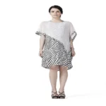 Radiation Safe-Stylish comfortable round Geo Print dress with a cape