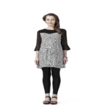 Radiation Safe-Stylish and comfortable Maternity tunic with leather cuffs on sleeves