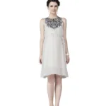 Radiation Safe-Comfortable Round Neck And stylish cutwork embroidery neckline sleeveless maternity wear M