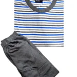 Infinity Grey White Cotton Night Suit