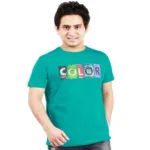 One Summer Men's Round Neck T-Shirt  Color Green