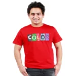 One Summer Men's Round Neck T-Shirt  Color Red