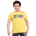 One Summer Men's Round Neck T-Shirt  Color Yellow