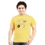One Summer Men's Round Neck T-Shirt  Music Yellow
