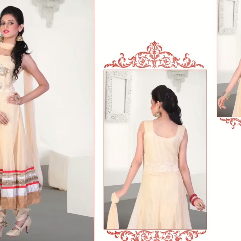 Pazaar Kaanchi Papaya-Whip Yellow Embroidered Anarkali Salwar Kameez