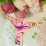 Pink  Star Printed Green Edge Tanga Thong