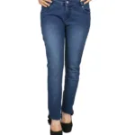 Dark Blue Skinny Fit Shaded Women Jeans