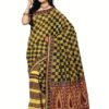 Cotton Bazaar Light Yellow & Black Cotton Printed Saree - Image 3