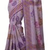 Cotton Bazaar Light Violet Cotton Printed Saree - Image 3