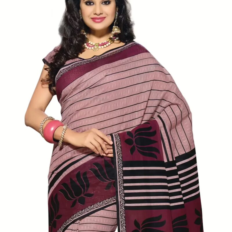 Cotton Bazaar Light Violet Cotton Print Saree