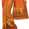 Cotton Bazaar Orange Cotton Printed Saree - Image 2