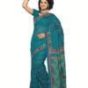 Cotton Bazaar Blue Cotton Printed Saree - Image 3