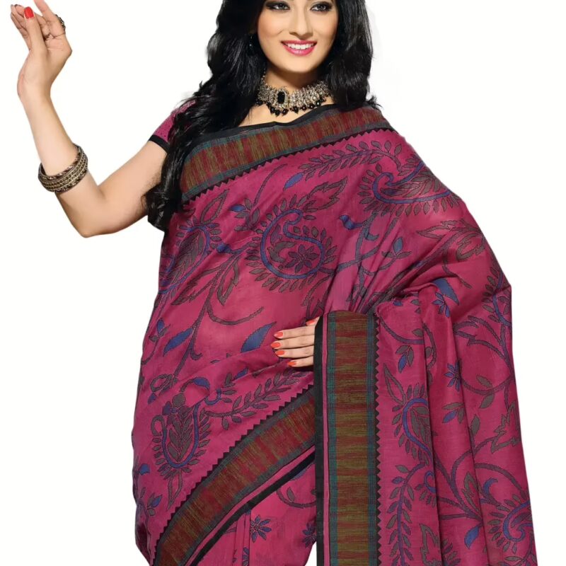 Cotton Bazaar Light Pink Cotton Printed Saree