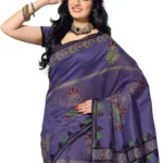 Cotton Bazaar Blue Cotton Print Saree