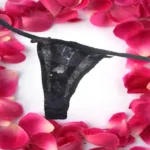 Ravishing Black Fine Net Sequence G-String Thong