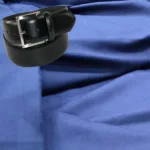 Raymond- Greyish Blue Shinning Trouser Fabric Free Belt